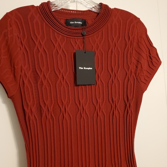 The Kooples NWT Red Knit Dress with Jacquard Motif - Picture 6 of 6